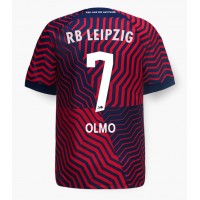 Pánský Fotbalový dres RB Leipzig Dani Olmo #7 2023-24 Venkovní Krátký Rukáv